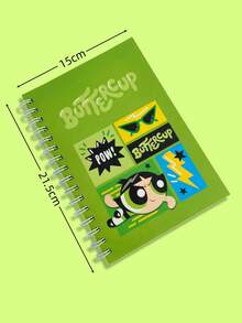 THE POWERPUFF GIRLS X SHEIN 毛茛图案笔记本 - A5 空白笔记本、绘画艺术日记本、动漫日记本、可爱学校用品 - 彩色 - 查看 4