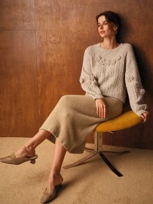 MOTF PREMIUM APPLIQUES PULLOVER SWEATER