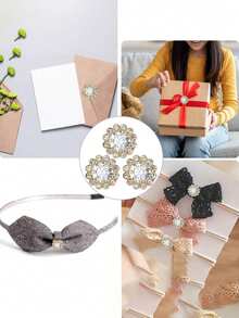 50 chiếc trâm cài đính đá pha lê, mặt phẳng, dùng để trang trí hoa cài đầu và váy, phụ kiện thủ công DIY 14mm - Nhiều màu - Xem 8