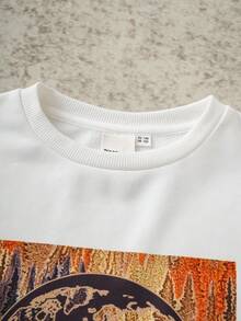 Discovery X SHEIN 2pcs/Set Tween Boy Ombre Tie-Dye Streetwear Sporty Style Crew Neck Long Sleeve Sweatshirt And Sweatpants Knit Casual Outfit - Multicolor - View 3