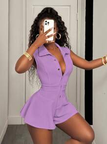 BamGleam Macaquinho Feminino Sexy Sem Mangas Rosa