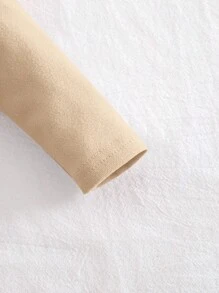 Cozy Pixies 新生男婴 2 件纯色针织柔软圆领长袖连体衣和裤子套装，适合春、夏、秋、冬、居家、户外穿着 - 彩色 - 查看 5