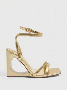 CUCCOO SZL CUCCOO Minimalist Fashion Design Wedge Heel Women's Fashionable Square Toe Sandals