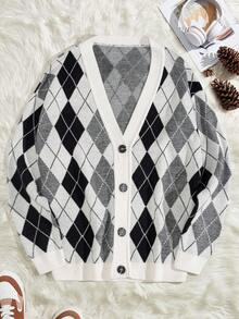 EURMUSE Men Rib Knit Button Front FW Fashion Regular Knitwear Cardigan - Multicolor - View 1