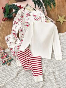 4pcs Girls Christmas Plush Knit Fabric Cute Animal Pattern Long Pants & Long Sleeve Snug Fit Pajama Set For Girls Christmas Kids Outfits Kids Christmas Pajamas Girls Christmas Pajamas Christmas Pajamas For Girls "Tight Fit Pajama","Tight Fit","Snug Fit Christmas Kids Pajamas Christmas Outfits For Kids Winter Pajamas For Girls Holiday Pajamas Kids Fall - Multicolor - View 2