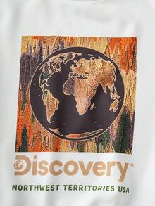 Discovery X SHEIN 2pcs/Set Tween Boy Ombre Tie-Dye Streetwear Sporty Style Crew Neck Long Sleeve Sweatshirt And Sweatpants Knit Casual Outfit - Multicolor - View 4