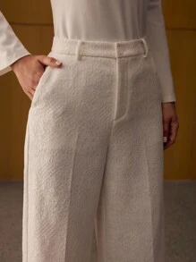 MOTF PREMIUM Pantalones de traje con bolsillos en ángulo y presilla - Blanco - Ver 2