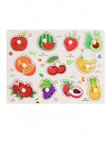 Zazumi 1 套木制钉板拼图蒙特梭利多主题图案动物海洋水果车辆农场精细运动技能学习大脑助推感官玩具 - 彩色 - 查看 26