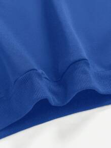 SHEIN Leap Crew Teen Girls' Casual Pattern Long Sleeve Hooded Thick Sweatshirt, Suitable For Autumn/Winter Fall - Blue - View 4