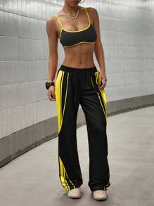 StreetHx Bộ 2 món đồ thời trang dạo phố giản dị dành cho nữ, áo ba lỗ nhiều màu sắc và quần nỉ - Nhiều màu - Xem 3