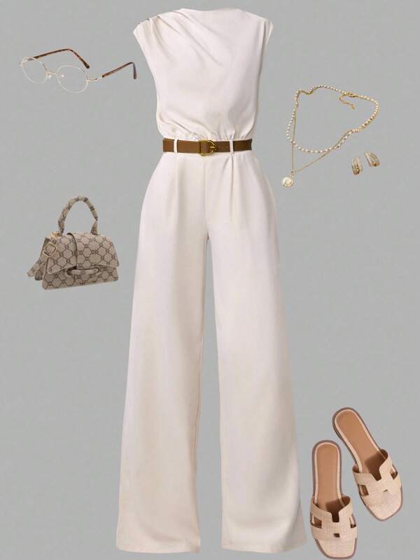 Girlism 青少年女孩休闲纯色连体裤，夏季