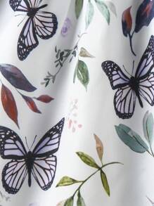 SHEIN 少女蝴蝶圖案蝴蝶袖配帶腰裙