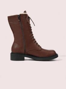 CUCCOO DOLLMOD Women's Fashionable & Versatile Thermal-Lined Mid-Calf Boots, Autumn/Winter - Brown - View 9