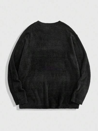 Paul Frank X ROMWE Suéter casual de cuello redondo con estampado de mono para hombres