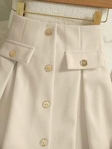 GlowEve 轻盈奢华的白色女式A字裙