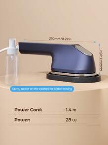 Teckwe Mini Handheld Garment, Portable Clothes Iron, No Steam Iron, Constant Temperature, Micro Pressurized System, Smooth Sole Plate, Gliding Iron, Household & Dorm Use-EU Plug