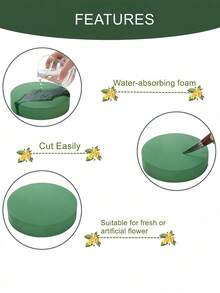 1/3/6 件多种尺寸花卉泡沫块、新鲜和人造花泡沫砖、绿色干湿花泡沫植物泡沫，适用于新鲜和人造花布置 DIY 工艺、婚礼装饰、园艺项目、桌面中心装饰。 - 綠色 - 查看 6