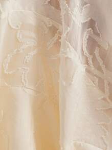 GENKIRA Elegant Cutout Lace-Up Front Hollow Out Blouse, Slim Waist Princess Style Long Sleeve Shirt Fall Cloth For Women - Beige - View 6