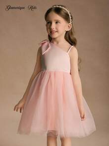 Glamorique Kids Weihnachts-Kinderkleid, Partykleid, Weihnachtsmannkleid, Silvesterkleid, Blumenmädchen Weihnachts-Kinderkleid, Weihnachts-Kinderballkleid, Mädchen Prinzessin Kleid mit schräger Träger, rosa Satin Herbstkleid, Kindergeburtstagskeid, Ausgangskleid, Hochzeitsgast Kleid, Elegantes Hochzeitsgast Kleid, Kindergeburtstagskeid, rosa Tüll Ballonkleid, Houfu Kleid mit großer Schleife, Bühnen- und Klavierauftrittskleid, Vier-Jahreszeiten-Kleid für den Nahen Osten - Pink - Übersicht 5