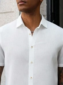 Manfinity Homme 2 piezas Conjunto de camisa de manga corta casual y pantalones con cordón para hombre - Multicolor - Ver 3