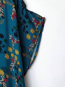 EMERY ROSE 插肩袖乡村复古假日小碎花圆领开叉娃娃装加大码连衣裙适合春夏季牧场草原加大码波西米亚风连衣裙飘逸连衣裙送给妈妈的礼物假期氛围春假休闲装 SS 波西米亚宽松束腰外衣 - 彩色 - 查看 6