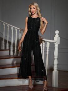 SHEIN Clasi Bộ đồ liền thân xẻ tà không tay thanh lịch dành cho nữ, mùa hè - Nhiều màu - Xem 3