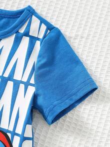 SUPERMAN X Cozy Pixies Suéter de cuello redondo de manga corta con gráfico suave de punto para bebé niño - Multicolor - Ver 7