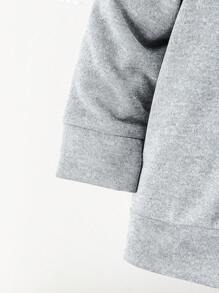 2 件装年轻男孩休闲徽标印花连帽衫和裤子套装，春秋季