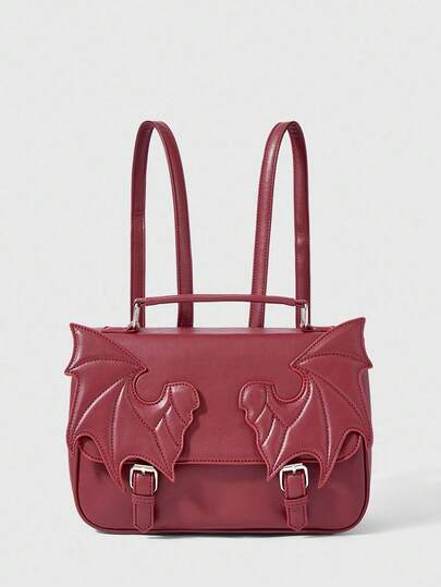 Goth Gothic Style Bat Wing Pattern Shoulder/Backpack, Halloween, Halloween Bags Perfect For Fancy Party Matching With Halloween Costumes