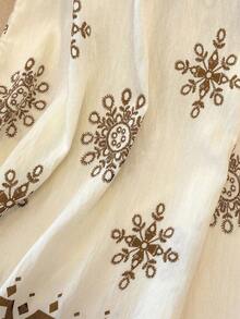 SHEIN Women's Floral & Geometric Print Loose Fashion Camisole - White - View 6