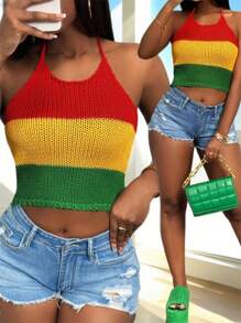 Slaydiva 2025 Autumn & Winter New Arrivals, Women Plus Size Knit Sweater Top - Multicolor - View 3