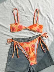 Swim Mod Women's Printed Swimsuit Set, Mini Cup Style - Multicolor - View 3