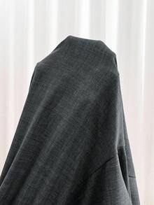 SHEIN Essnce Quần ống đứng cạp cao màu xanh dương, quần dài nữ, quần áo mùa thu, quần áo giáo viên, quần áo trở lại trường, quần ống rộng thoải mái cho nữ - Màu xám đen - Xem 8