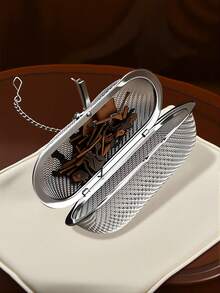 1 قطعة مصفاة توابل وأواني طهي طويلة قابلة لإعادة الاستخدام من الفولاذ المقاوم للصدأ، مستلزمات المطبخ، الطعام، الطهي، التخييم، العطلات، الشاطئ، ديكور الغرفة، منظم، حفلة، سفر، اكسسوارات المطبخ، أداة مطبخ أساسية هدية للطهاة المنزليين، تخزين مدمج لمنظمي المطبخ، فكرة هدايا المطبخ في عيد الميلاد - فضي - مشاهدة 2