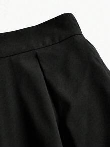 Chiquease Jupe longue taille haute de couleur unie coupe évasée pour femme