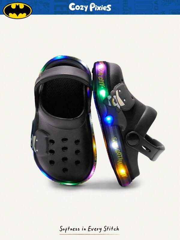 Cozy Pixies BATMAN X Cozy Pixies Casual Cute Cartoon Comfortable Baby Clogs, Versatile Everyday Wear