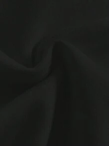 SHEIN Leap Crew 复古纽约字母，少女休闲简约长袖连帽衫 - 黑色 - 查看 5