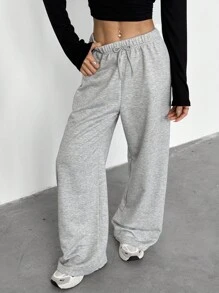 Sparklyn 2 件套青少年/女孩休闲百搭日常家居运动宽松阔腿运动裤，秋冬