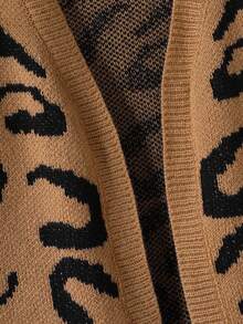 Sparklyn 秋冬款时尚女童豹纹长款开衫