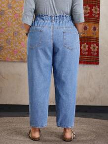 EMERY ROSE Jeans casual lavati affusolati taglie forti - Lavaggio chiaro - Visualizzare 4