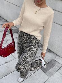 Chiquease Women's Minimalist Backless Bow Knit Pullover Sweater Fall Winter Cloth For Women - Apricot - View 6