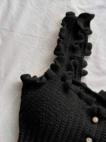 Soleia 女款浪漫休閒度假針織上衣 - 黑色 - 查看 3