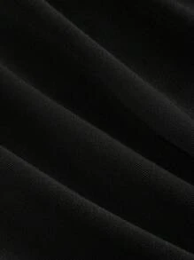 SHEIN MOD Ruffle Hem Asymmetrical Hem Skirt - Black - View 4