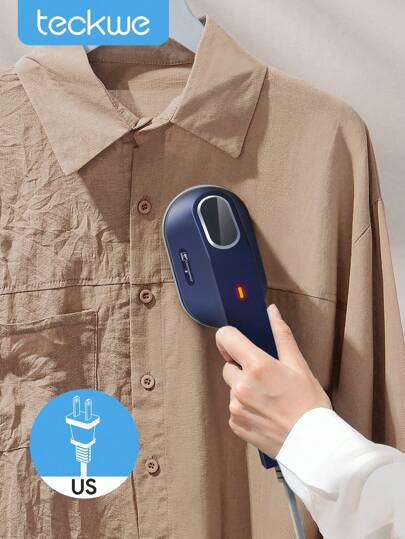 Teckwe Plancha de vapor para viajes, nueva plancha de vapor mini 2 en 1, máquina de planchado portátil, tamaño pequeño para viajes, vaporizador portátil para viajes, universidad, dormitorio, artículos esenciales para el hogar - Enchufe estadounidense