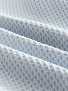 Manfinity VCAY Top Casual de Manga Curta, Suelta e Confortável com Padrão Xadrez Texturizado, Verão Masculino