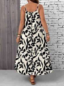 EMERY ROSE Đầm không tay họa tiết lá cây cỡ lớn dành cho nữ - Nhiều màu - Xem 2