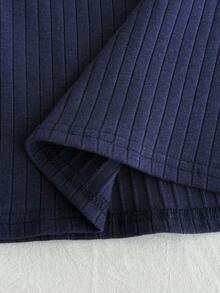 Koszulka z długim rękawem i prążkowanym ściągaczem dla dziewcząt w wieku 1/2 lat, elastyczna, dopasowana, uniwersalna, wygodna