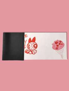 THE POWERPUFF GIRLS X SHEIN Keset Kamar Mandi Diatomit Motif Bunga - Karpet Kartun Anti Selip dan Sangat Menyerap untuk Kamar Mandi, Dapur, dan Area Masuk - Berwarna merah muda - View 3