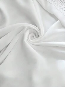 EMERY ROSE Plus Swiss Dot Guipure Lace Panel Blouse,Spring/Summer/Vacation - White - View 7