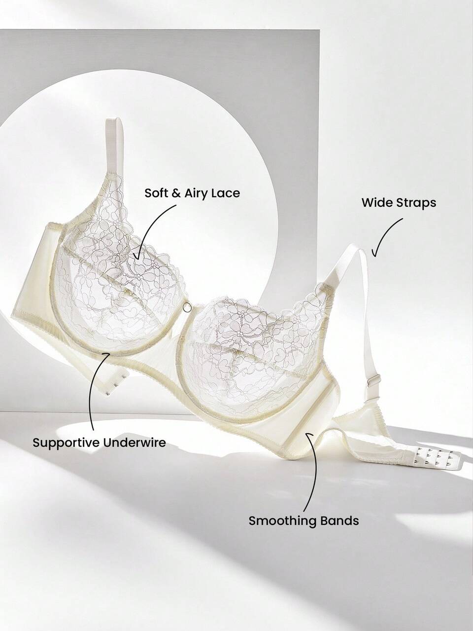 Plus Full Coverage Lace Mesh Bra